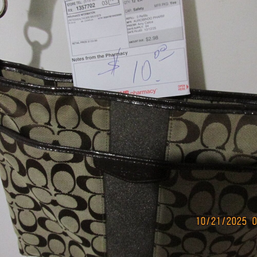 Coach F29210 Signature File Crossbody Brown Purse or Bag - Picture 2 of 15